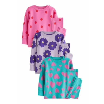 Abbildung von Next Stampy 3 PACK Regular FIT Nachtwäsche Set für Kinder, Größe: 80, Bright purple pink green