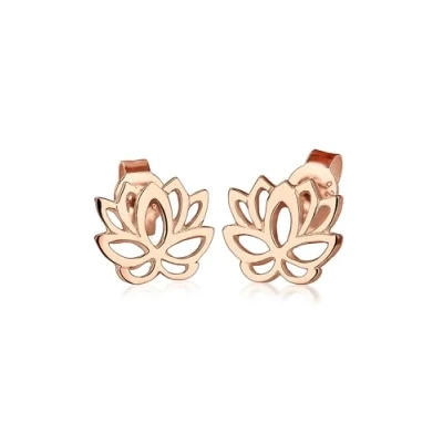 Abbildung von Elli Lotusblume Blume BLÜTE Lotus Talisman Ohrringe Rose goldcoloured, Damen, Größe: One Size, gold coloured