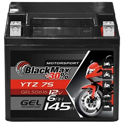 Abbildung von BlackMax YTZ7S Motorradbatterie GEL 12V 6Ah TTZ7S BS Batterie YTZ7 S GEL12 7Z