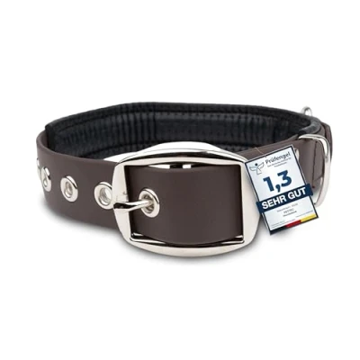 Abbildung von PetTec Halsband für große &amp; kleine Hunde aus Trioflex™ wetterfest verstellbar in Farbe Hundehalsband Rot, Braun, Schwarz Leuchtend Orange