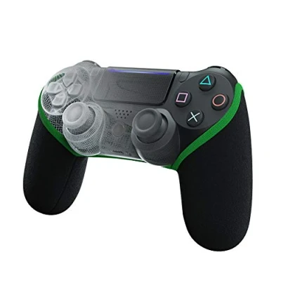 Abbildung von SMART GRIP Controller Hülle kompatibel zu PS4 Das ultimative Anti Sweat und Rutsch Upgrade, Waschbar (Schwarz/Grün)
