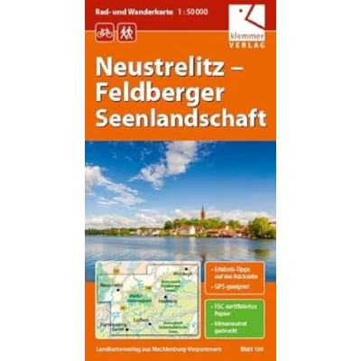Abbildung von Rad und Wanderkarte Neustrelitz Feldberger Seenlandschaft: Maßstab 1:50.000, GPS geeignet, Erlebnis Tipps auf der Rückseite