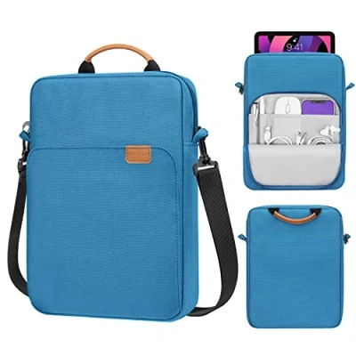 Abbildung von MoKo 9 11&quot; Tablet Tasche Hülle, Tragetasche für iPad Pro 11 M2 2022 2018/iPad 10. 10,9 2022/iPad Air 5 10,9&quot; 4 10,9/Galaxy Tab S9 2023/Galaxy S8/A8/A7 2022, Pfau Blau