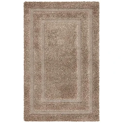 Abbildung von SAFAVIEH Zottelig Teppich für Wohnzimmer, Esszimmer, Schlafzimmer Florida Shag Collection, Hoher Flor, Beige und Beige, 99 X 160 cm