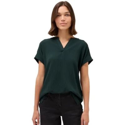 Abbildung von CECIL Damen 3412045 Blusenshirt mit Struktur, Ink Green, Large