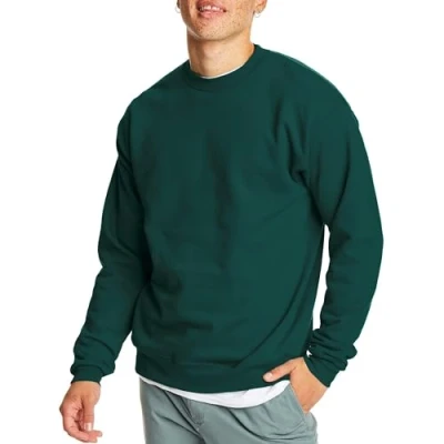 Abbildung von Hanes Herren EcoSmart Fleece Baumwollmischung Pullover Crewneck 2er wählbar Sweatshirt, Deep Forest 1er Pack, XX Large
