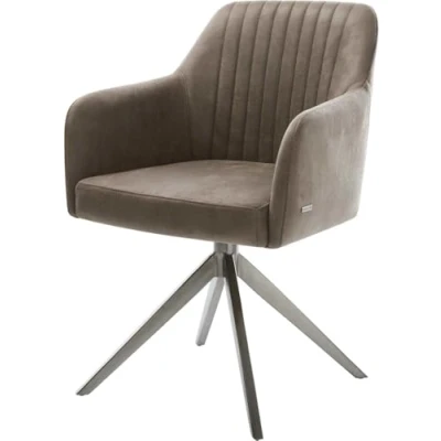 Abbildung von Drehstuhl Greg Flex Mikrofaser Taupe Vintage Kreuzgestell breit Graphit 360 drehbar Wippfunktion Taschenfederkern