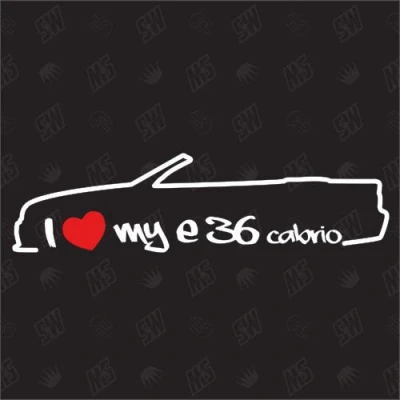 Abbildung von speedwerk motorwear I Love My E36 Cabrio Sticker Bj. 93 96