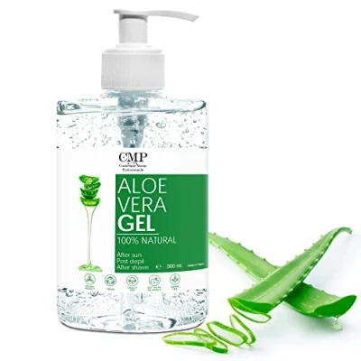 Abbildung von Reines Aloe Vera Gel 100% Natural. Wirkt feuchtigkeitsspendend, beruhigend und hautberuhigend. Nach dem Waxing, Aftershave, Rasieren &amp; After Sun Care 500 ml