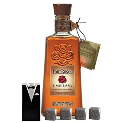 Abbildung von Four Roses Single Barrel Bourbon Whiskey + 4 Original Whisky Kühlsteine Smoking