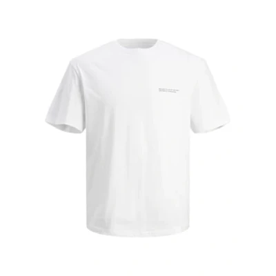 Abbildung von Jack &amp; Jones Jorvesterbro BACK SS CREW NECK SN Tshirt print, Herren, Größe: Large, Bright white