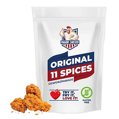Abbildung von Major Chicken &quot;ORIGINAL 11 SPICES&quot; Gewürzpanade / Hähnchen Marinade 500g unglaubliche Gewürze für den Original Fried Geschmack Paniermischung Wings, Hot Wings uvm