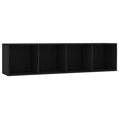 Abbildung von vidaXL Bücherregal TV Schrank Wandregal Hängeregal Aktenregal Standegal Büroregal Lowboard Fernsehschrank Fernsehtisch Schwarz 143x30x36cm