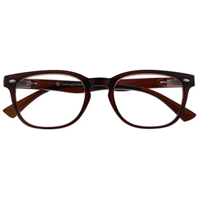 Abbildung von UV Reader Braun Lesebrille Designer Stil Herren Frauen UVR015 +1,00