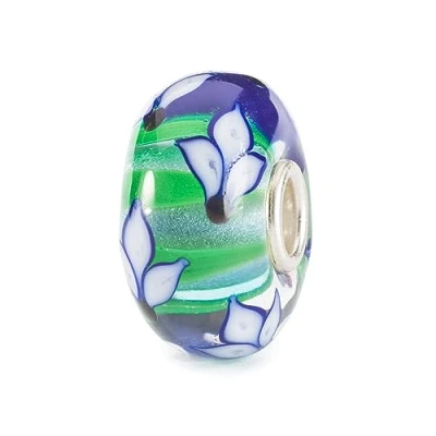 Abbildung von Trollbeads Herbstkollektion Pfötchenliebe Glasbeads (Blaue Iris Blüte)