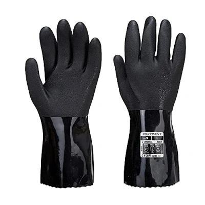 Abbildung von Portwest ESD PVC Chemikalienschutz Handschuh, Größe: L, Farbe: Schwarz, A882BKRL