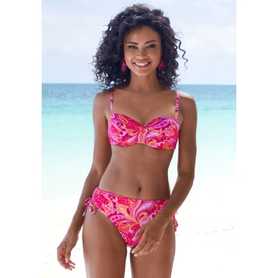 Abbildung von Vivance Bügel Bandeau Bikini Top &quot;Pretty&quot;, mit modischem Paisleymuster und Wickeloptik