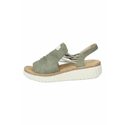 Abbildung von Rieker Plateausandalette, Damen, Größe: 40, Schilf offwhite Schuhe
