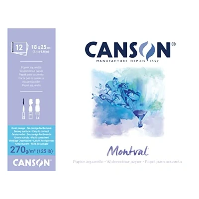 Abbildung von Canson Montval Block einseitiggeleimt, 18 x 25 cm, 12 Blatt, 270 g/m²