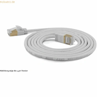 Abbildung von wantecWire Extra dünnes Patchkabel CAT.7 Kabel, CAT.6 Stecker SSTP geschirmt, Länge 5 m, grau