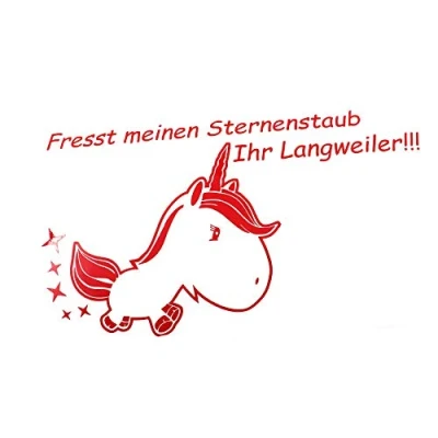 Abbildung von Finest Folia Einhorn Sternenstaub Aufkleber 13x11 cm Fun Sticker Auto Dekor Unicorn (K074 Karminrot)