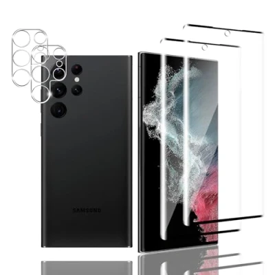 Abbildung von Zicurz 2+2 Stück Schutzglas für Samsung Galaxy S22 Ultra 5G, Panzer Schutz Glas, 2 Schutzfolie und Kamera Schutzglas, HD Displayschutz, Blasenfrei, 5G
