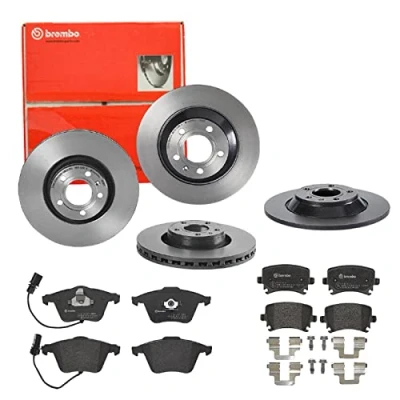 Abbildung von Brembo Bremsscheiben Coated + Bremsbeläge Vorne und Hinten für A6 Allroad