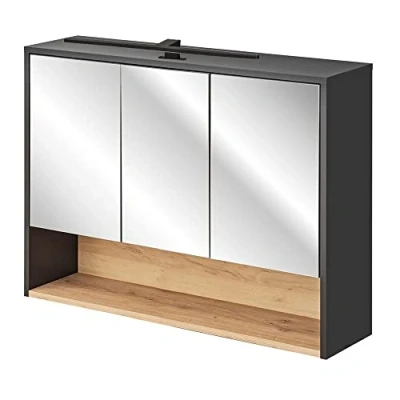 Abbildung von Lomadox Spiegelschrank BOLOGNA 56 Artisan Eiche Nb. 100/80/25 cm
