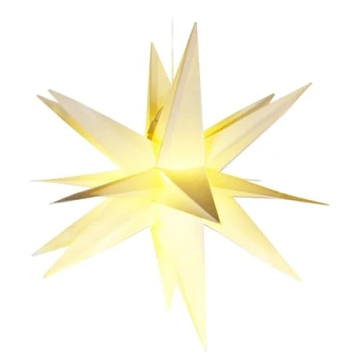 Abbildung von com four® LED Stern Weihnachtsstern mit Timer Funktion als dekorative Beleuchtung zu Weihnachten batteriebetriebene Weihnachtsdekoration (1 Stück weiß)