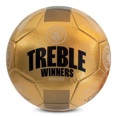 Abbildung von Hy Pro Offiziell lizenzierter Manchester City Treble Winners Fußball Größe 5 mit strapazierfähigem PVC, Sammleredition Ideal für Fans &amp; Spieler Man