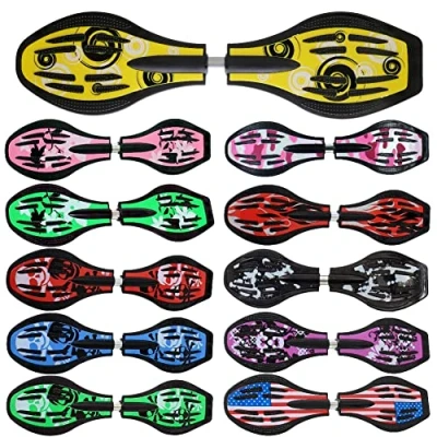 Abbildung von FunTomia Waveboard mit Mach1 ABEC 9 Kugellager, LED Rollen &amp; Tragetasche