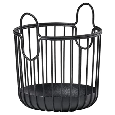 Abbildung von Zone Denmark Inu Korb zur Aufbewahrung, Kleiner Aufbewahrungskorb für Küche, Bad, Kinderzimmer, Home Office, aus Metall, Durchm. 10,5 cm, Höhe 13,5 Schwarz