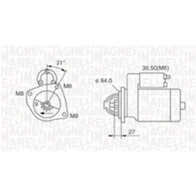 Abbildung von MAGNETI MARELLI 063721203010 Anlasser 12 2,5 9 IVECO: DAILY 3 Pritsche/Fahrgestell, Kasten/Kombi, 4 Pritsche/Fahrgestell