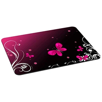 Abbildung von PEDEA Gaming und Office Mauspad 350 x 260 mm mit vernähten Rändern rutschfester Unterseite, Butterfly