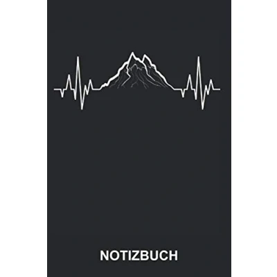 Abbildung von Notizbuch: Berge Bergsteigen Bergsteiger Klettern Trekking Extremsport Wandern Sport Lustig Witzig Herzschlag EKG Notizbuch, Tagebuch, Notizheft, Schreibheft ca. A5 mit Linien 120 Seiten liniert