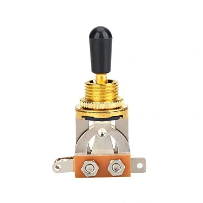 Abbildung von 3 Way Gitarre Kippschalter, Metall Pickup Wahlschalter mit Messing Tip Knob für LP E Gitarre(Gold)