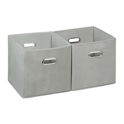 Abbildung von relaxdays Aufbewahrungsbox Stoff 2er Set, Grau