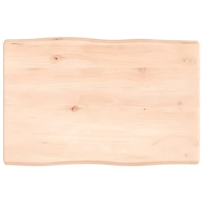 Abbildung von vidaXL Tischplatte, Holzplatte für Tisch Esstisch Couchtisch, Massivholzplatte Handgefertigt mit Baumkante, Ersatztischplatte, 60x40x(2 4) cm Massivholz Unbehandelt