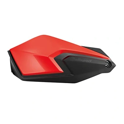 Abbildung von Polisport 8308900005 Handprotektoren S DUAL 2 Befestigungspunkte MX Style aus Kunststoff inklusive Befestigungskit kompatibel mit Allen MX/Enduro Modellen in Farbe rot