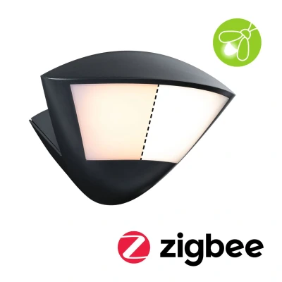 Abbildung von Paulmann LED Außen Wandleuchte &quot;Skyla IP44 226x164mm 10W 840lm 230V Anthrazit Aluminium&quot;, 1 flammig, Smart Home Zigbee 3.0 Bewegungsmelder insektenfreundlich