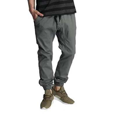 Abbildung von Southpole Herren Basic Stretch Twill Jogger Pants Reg And Big &amp; Tall Sizes基本弹力斜纹慢跑裤 常规和加大和加长尺寸기본 스트레치 트윌 조거 팬츠 Freizeithosen, Dunkelgrau, M
