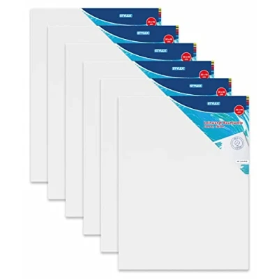 Abbildung von Stylex Schreibwaren Leinwand 6 Leinwände bespannte Keilrahmen 30x40cm