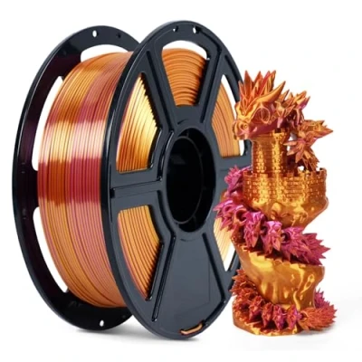 Abbildung von FLASHFORGE 3D Drucker Filament, Seide Zweifarbiges PLA Filament 1.75mm, 1KG Spule (2.2lbs), Maßgenauigkeit +/ 0.02mm für FDM Drucker, Seidenstruktur &amp; Ultra Hochglanz (Gold Rosa)