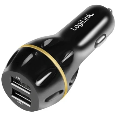 Abbildung von LogiLink PA0201 KFZ USB Netzteil für Zigarettenanzünder, 2X Ports, mit QC (Quick Charge) V3.0 Technologie 19.5W Zusatzadapter (Micro zu C)