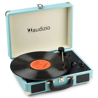 Abbildung von Audizio RP116B Plattenspieler mit Lautsprecher Vinyl Player 3 Gang Antrieb, Bluetooth 5.0, Schallplattenspieler Riemenantrieb 33/45/78, Auto Stop, Digitalisieren USB, AUX