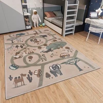 Abbildung von HANSE Home Kinderteppich Adventures Animal Park, rechteckig, Höhe: 8 mm, Spielteppich, fest, Kinderzimmer, Kurzflor, Spielunterlage