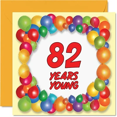 Abbildung von Stuff4 Lustige Geburtstagskarte zum 82. Geburtstag für Männer, Frau Years Young Happy Birthday Glückwunschkarte Papa, Opa, Tante, Oma, Mutter, Onkel, 145 mm x Grußkarten