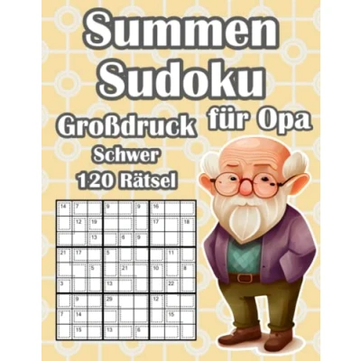Abbildung von Killer Sudoku Rätselheft Schwer: Summen Buch mit 120 Rätseln für Opa