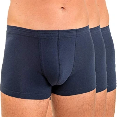 Abbildung von HERMKO 3901 3er Pack Herren Boxershorts Pant aus 100% Bio Baumwolle, Größe:D 6 = EU L, Farbe:Marine