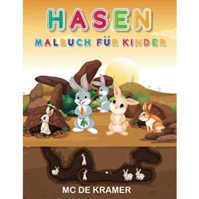 Abbildung von Hasen Malbuch für Kinder: Cute Häschen, Aktivität Buch Kinder Jungen und Mädchen, einfach, Spaß Bunny Färbung Seiten mit super niedlich liebenswert